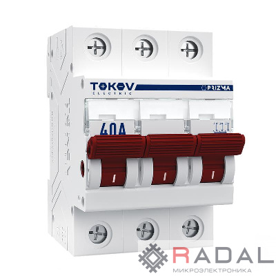 Выключатель нагрузки модульный 3П 40А TOKOV Electric TKE-PZ60-MDSI-3-40