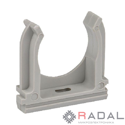 Держатель для труб (клипса) d40мм сер. (уп.30шт) Plast EKF derj-z-40n