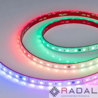 Лента светодиодная DMX-PS-B60-12mm 24V RGB-PX6 14Вт/м IP67 5060 герметичная бегущий огонь (уп.5м) Arlight 039182