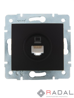 Механизм розетки компьютерн. 1-м СП KARINA RJ45 черн. бархат LEZARD 707-4288-139