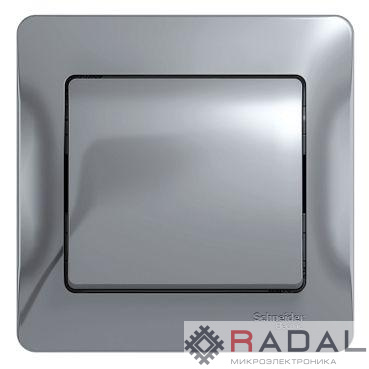 Выключатель 1-кл. СП Glossa 10А IP20 10AX в сборе алюм. SchE GSL000312