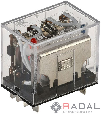 Реле РЭК 77-4(LY4) 10А 230В AC с индикацией IEK RRP10-4-10-220A-LED