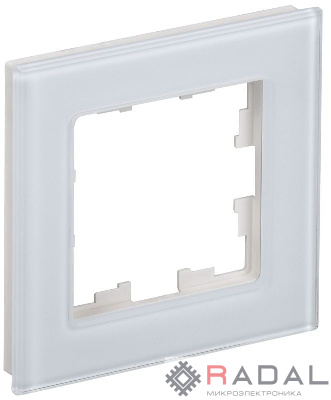 Рамка 1-м BRITE РУ-1-2-БрБ стекло бел. IEK BR-M12-G-K01