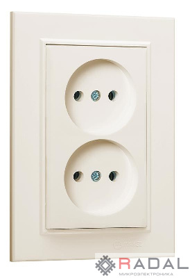 Розетка 2-м СП Karea 10А IP20 б/з крем. Makel 56010017