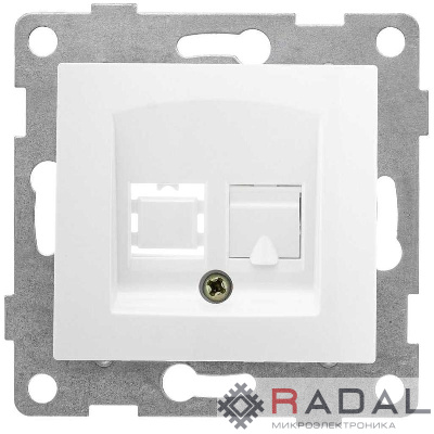 Розетка компьютерная 1-м СП Bravo RJ45 механизм бел. GUSI С10К1-001
