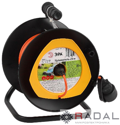 Удлинитель силовой RPx-1-2x1-20m на пластик. катушке б/з 1 гнездо 20м ПВС 2х1 Эра Б0046832