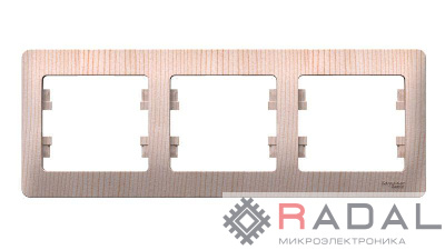 Рамка 3-пост. Glossa горизонт. сосна SE GSL001503