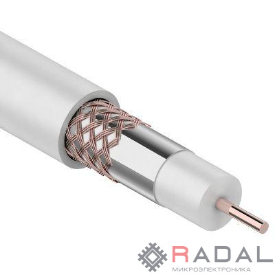 Кабель RG-6U+Cu (48%) 75Ом 100м бел. PROCONNECT 01-2206