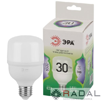 Лампа светодиодная GREEN LINE POWER T70-30W-865-E27 GL 30Вт колокол 6500К свет холод. E27 Эра Б0067061