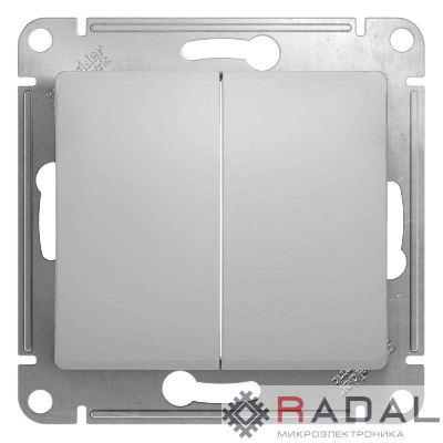 Механизм выключателя 2-кл. СП Glossa 10А IP20 (сх. 5) 10AX алюм. SchE GSL000351
