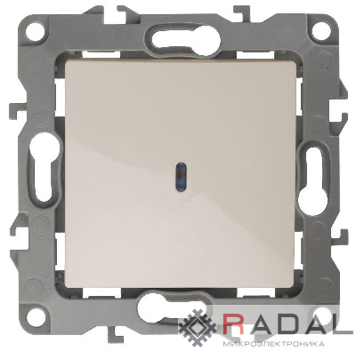 Механизм выключателя 1-кл. СП Эра12 10А IP20 12-1102-02 250В 10AX с подсветкой сл. кость Эра Б0014634