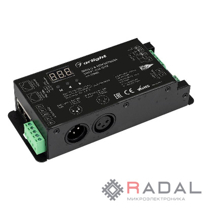 Декодер SMART-K56-DMX (230В 3х1.5А XLR3 2.4G) (IP20 металл) Arlight 028450