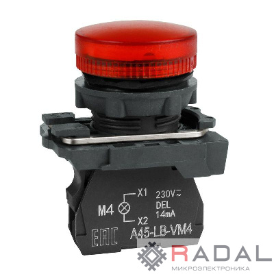 Лампа сигнальная OptiSignal D22 C5-L-B4 красн. пластик 24VAC/DC XB5AVB4 КЭАЗ 332191