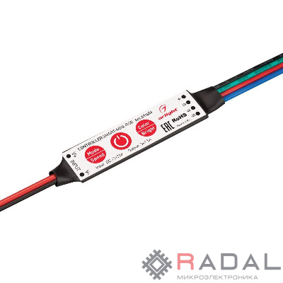 Контроллер SMART-MINI-RGB (12-24В 3х1.5А) (IP20 пластик) Arlight 031606