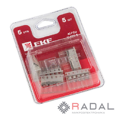 Клемма СМК 2273-245 (с пастой) 5 отверстий 0.5-2.5кв.мм блист. (уп.5шт) PROxima EKF plc-smk-2273-245b
