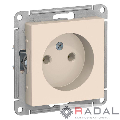 Механизм розетки 1-м СП AtlasDesign 16А IP20 без заземл. беж. SchE ATN000241