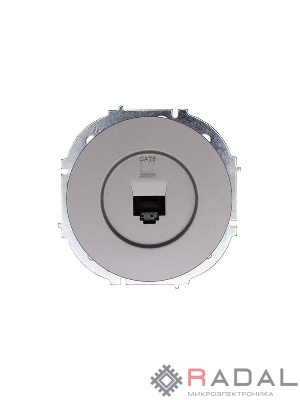 Розетка компьютерная СП OSEN RJ45 кат.6 механизм сер. матов. LEZARD 743-7488-140