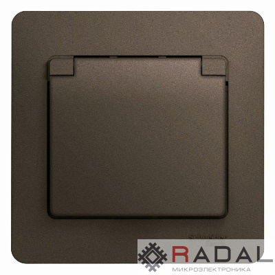 Розетка 1-м СП 1мод. Glossa 16А IP20 с заземл. защ. шторки с крышкой в сборе шоколад SchE GSL000846