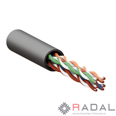 Кабель витая пара U/UTP кат.5e 4 пары solid внешний 24AWG LDPE черн. TERACOM PRO EKF TRP-5EUTP-04PE-BK-OUT3