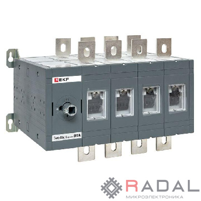 Рубильник 4п 800А реверсивный без рукоятки управления TwinBlock EKF tb-s-800-4p-rev