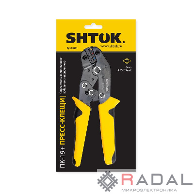 Пресс-клещи ПК-19+ матрица профиль овал 0.25-2.5кв.мм (03201) SHTOK 376184