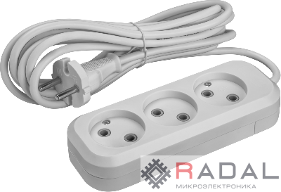 Удлинитель 3х5м без заземл. 10А IP20 90509 OPE-S-03-500-X-2х1 ОНЛАЙТ 90509