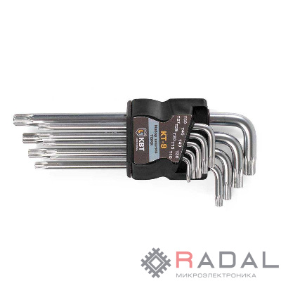 Набор ключей TORX КТ-9 (Т10-Т50) КВТ 79202
