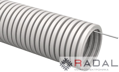 Труба гофрированная ПВХ d25мм с протяжкой сер. (уп.10м) IEK CTG20-25-K41-010I