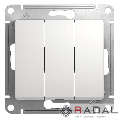 Механизм выключателя 3-кл. СП Glossa 10А IP20 (сх. 1+1+1) 10AX бел. SchE GSL000131