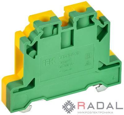 Колодка клеммная CTS-PEN ARMAFIX земля 10кв.мм жел./зел. IEK YCT11-00-K52-010