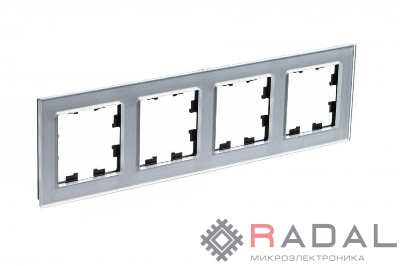 Рамка 4-м AtlasDesign Nature стекло алюм. SchE ATN320304