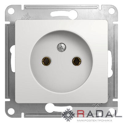 Механизм розетки 1-м СП Glossa 16А IP20 без заземл. бел. SchE GSL000141