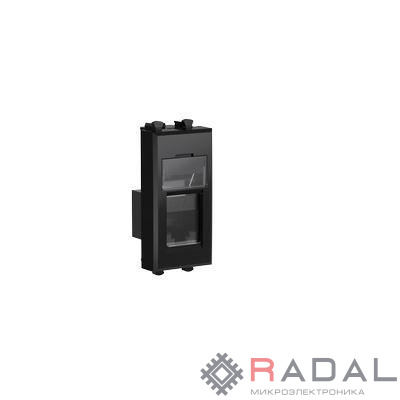 Розетка компьютерная RJ-45 1мод. кат.5e Avanti "Черный квадрат" модульная DKC 4402461