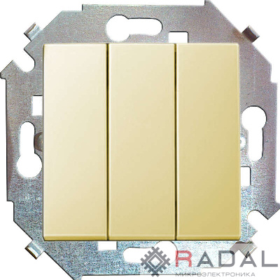 Механизм выключателя 3-кл. СП Simon15 16А IP20 сл. кость Simon 1591391-031