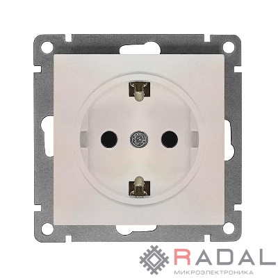 Розетка 1-м СП Афина 16А IP20 с заземл. механизм жемчуг Universal A0028-OBr