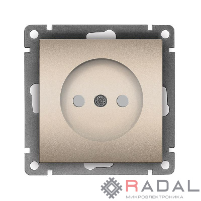 Розетка 1-м СП Афина 16А IP20 без заземл. защ. шторки механизм шампань Universal A0047-Br