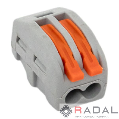 Клемма СМК-412 с рычагом 2 отверстия 0.08-2.5кв.мм (уп.100шт.) PROxima EKF plc-smk-412