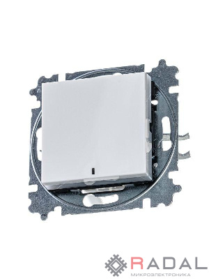 Выключатель 1-кл. СП Levit IP20 с подсветкой бел./ледяной ABB 2CHH590146A6001