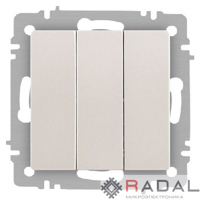 Выключатель 3-кл. СП Accent 6-106-06 10А IP20 250В AL/CU перламутр. Intro Б0063542