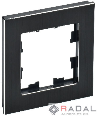 Рамка 1-м BRITE РУ-1-1-БрЧ металл черн. IEK BR-M12-M-K02