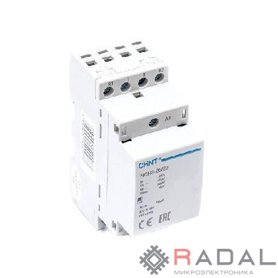 Контактор модульный NCH8-25/22 25А 2НЗ+2НО AC 230В 50Гц (R) CHINT 256091