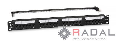 Патч-панель 19дюйм 1U 24 порта RJ45 кат.6 Dual IDC с задн. кабельн. организатором new Cabeus 10589c