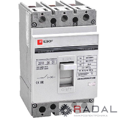 Выключатель автоматический 3п 250/250А 35кА ВА-99 PROxima EKF mccb99-250-250