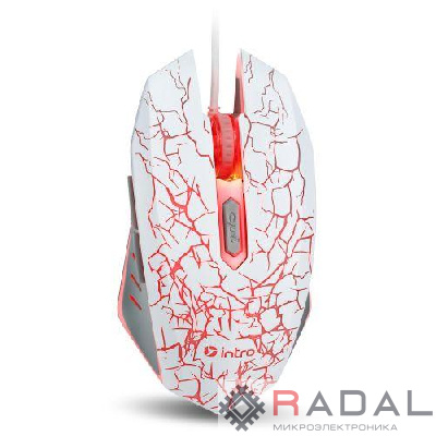 Мышь MG610 игровая проводная 1200-3600dpi бел. Intro Б0056136