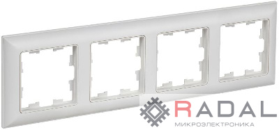 Рамка 4-м BRITE РУ-4-БрАБ арктич. бел./бел. IEK BR-M42-12-K91