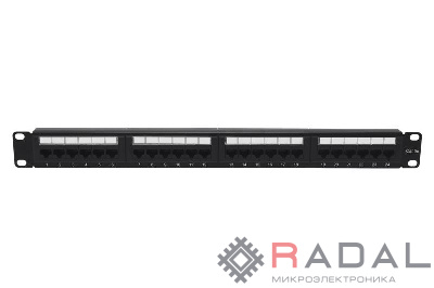 Патч-панель 19 1U кат.5E неэкранир. 24 порта RJ45 Dual IDC с задним кабельным организатором TOKOV ELECTRIC TKE-PP-5E-1U-24P-UTP-CO