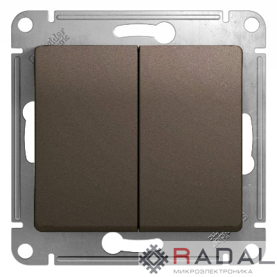 Механизм выключателя 2-кл. СП Glossa 10А IP20 (сх. 5) 10AX шоколад. SchE GSL000851
