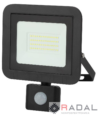 Прожектор уличный LPR-041-2-65K-050 LED 50Вт 6500К 4000лм датчик движ. регулир.160х184х45 (20/480) Эра Б0043587