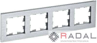 Рамка 4-м BRITE РУ-4-1-БрА металл алюм. IEK BR-M42-M-K47