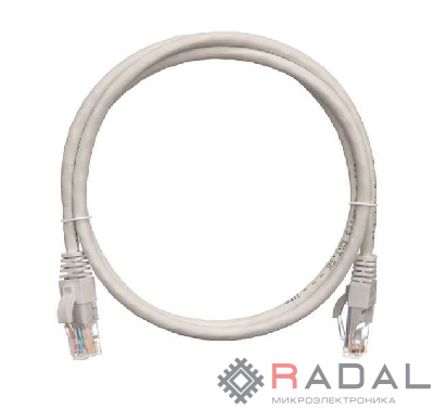Патч-корд U/UTP 5е RJ45/8P8C 4 пары PVC с защитной защелкой мж 1м сер. NIKOMAX NMC-PC4UD55B-010-GY